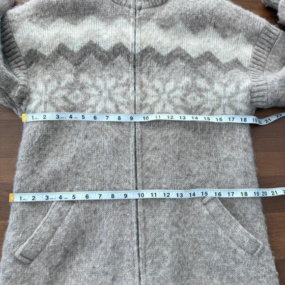 Hilda LTD. | Vintage Unisex Icelandic Nordic Full Zip Fuzzy Sweater Jacket Cream - Picture 9 of 9